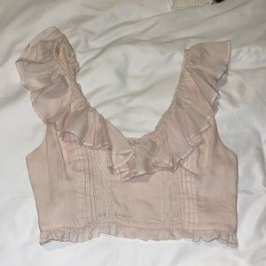 Light pink ruffle top